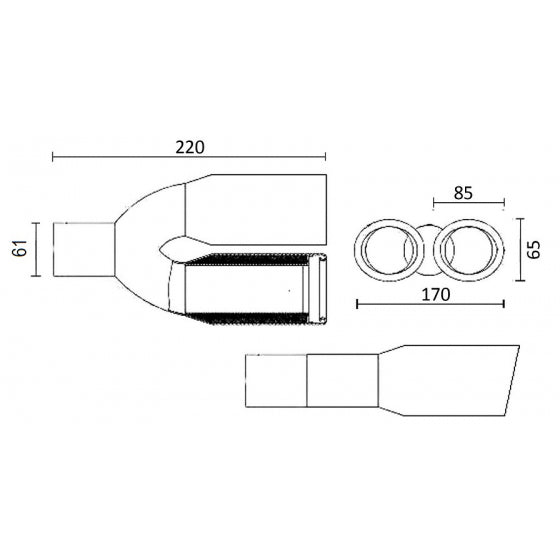 AMG / GOLF R TYPE EXHAUST TAIL