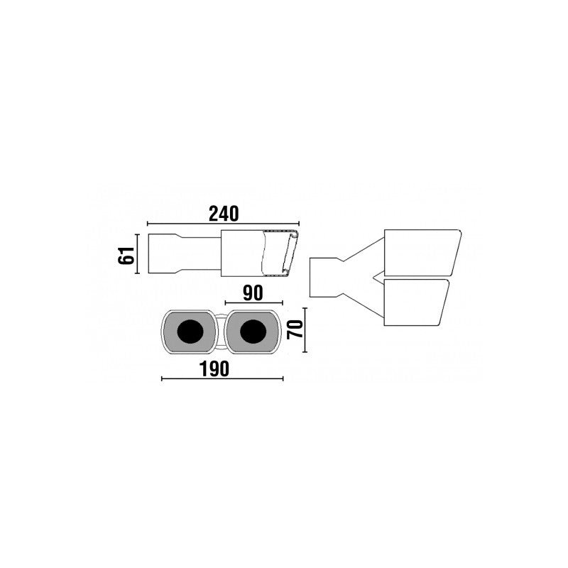 EXHAUST TAIL RECTANGULAR OUTLETS