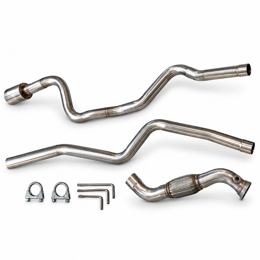 Linea escape intermedio y final recto + downpipe dos sondas BMW e90 320